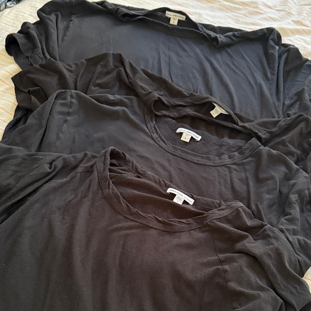 James Perse black T-Shirt Large selling all 4 for $100.00 great price
